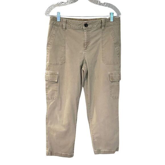 Eddie Bauer Womens Cargo Crop Pants Brown - Tan Size 8 - Picture 1 of 9